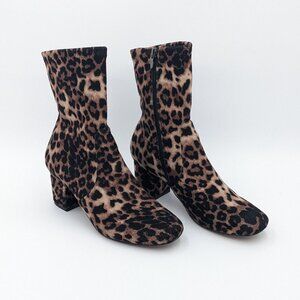 Anthropologie Silent D Careful Leopard Print Ankle Boots 38